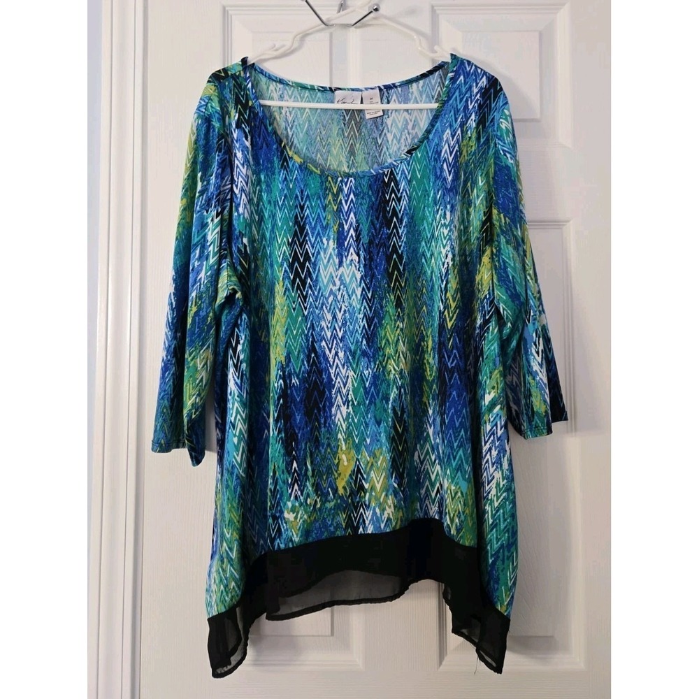 Kim Rogers Womans 3/4 Sleeve Blouse 3X Blouse